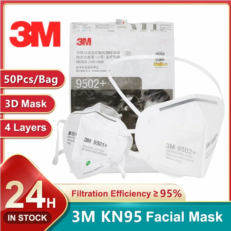 3M Mask 9502+ - 3M KN95 gezichtsmasker 9501+/9502+ originele volwassen