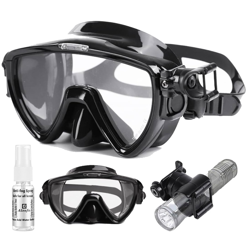 Silicone Mask Bracket - Duikmasker met zaklampbevestiging, vloeibaar siliconen gezichtsmasker,